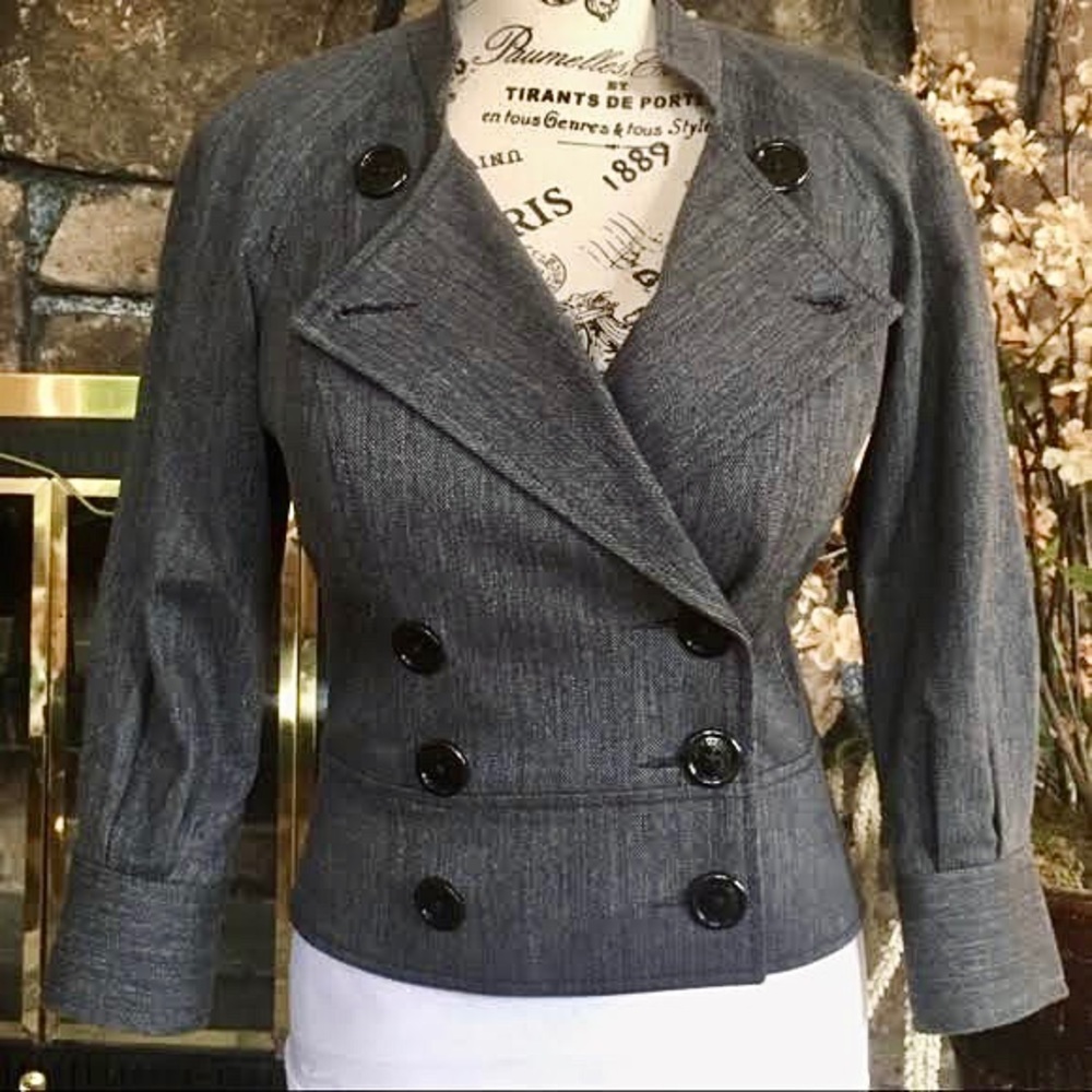 ⭐️HP⭐️ 7 For All Mankind Gray Half Sleeve Blazer Jacket Size Small NWOT